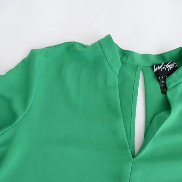 Lord & Taylor Kelly Green V-Neck Long Sleeve Tunic Dress Shirt LG - Picture 12 of 12
